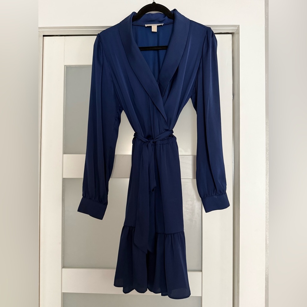 MICHAEL Michael Kors Elegant Blue Long Sleeve Dress